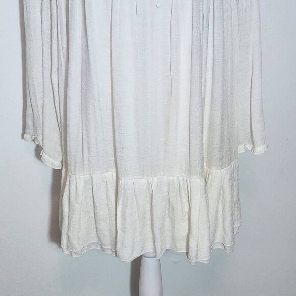 J. Gee Cream Boho Mini Dress NWT Size Large Ivory Lace Shift Style Boho Dress - Picture 4 of 14